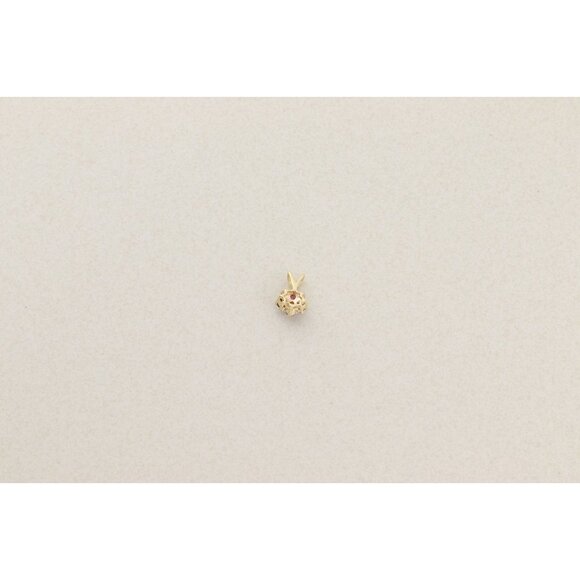 Pendant Only 14k Yellow Gold Natural Ruby & Diamond Pendant 5/8" x 3/8" - Picture 6 of 6